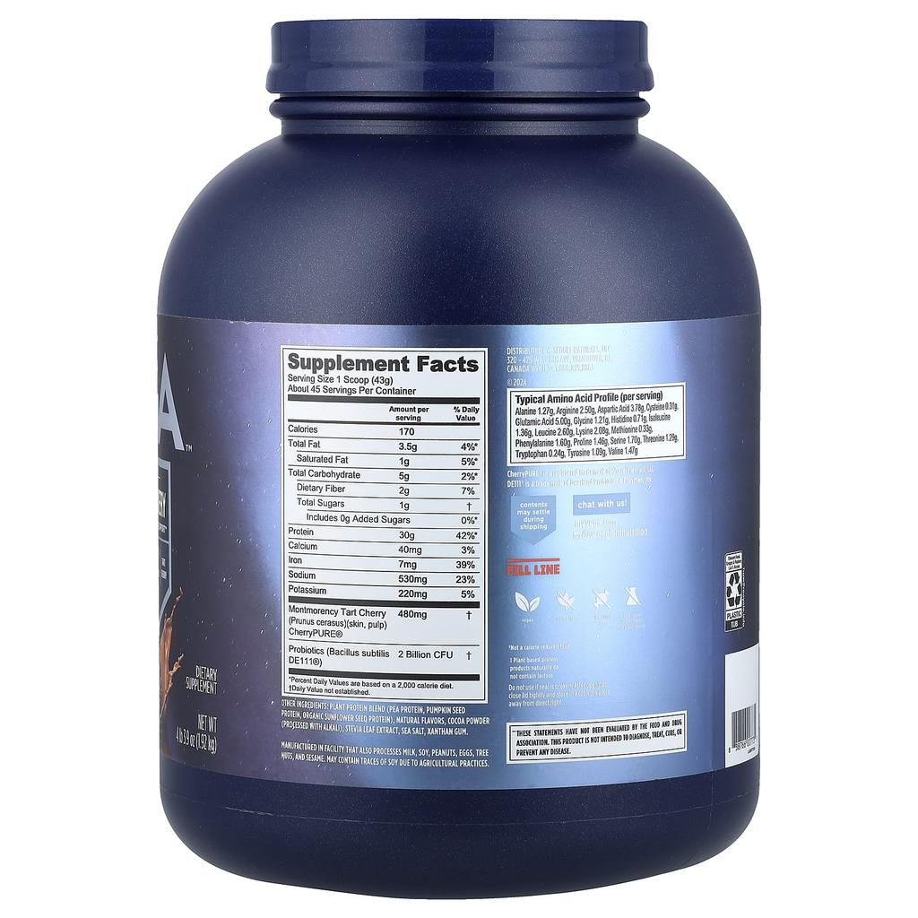 Sport, Pflanzliches Premium-Proteinpulver, Mokka, 1,92 kg (4 Pfund 3,9 Unzen)
