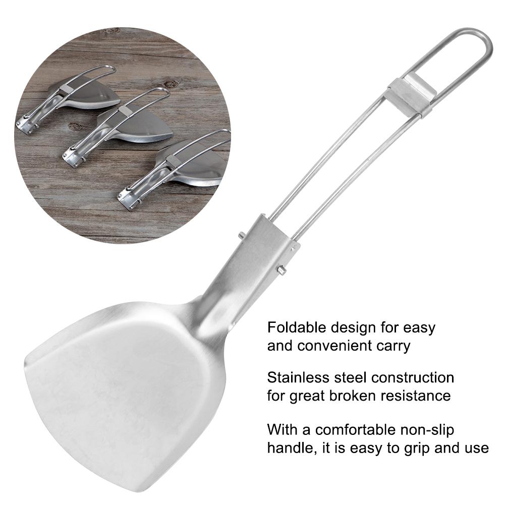 Camping Spatula, Stainless Steel Camping Spatula Set Spatula with Handle for Camping, Picnic