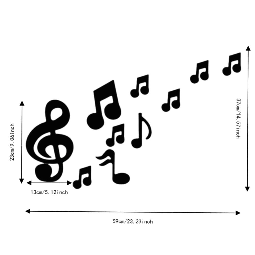 Removable Finish Music Note Wall Sticker 3D Look Embossed Wall Decal  Wall Background