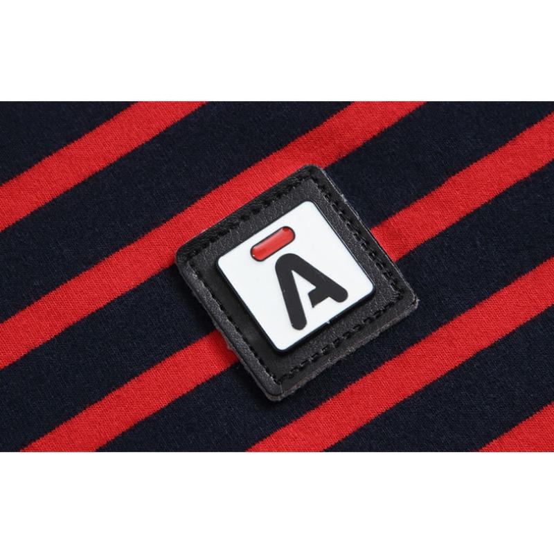 YYFS Damemote Uformelt sommer Vår Stripe Print Kortermet POLO-hals bluser og skjorter