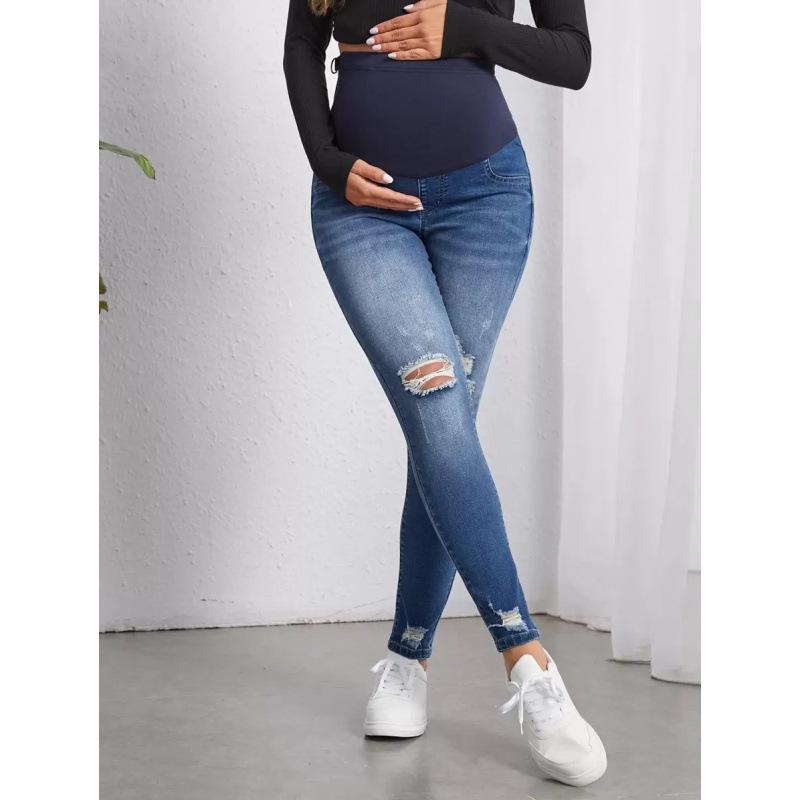 F 74542 High Waist Maternity Jeans with Belly Support L