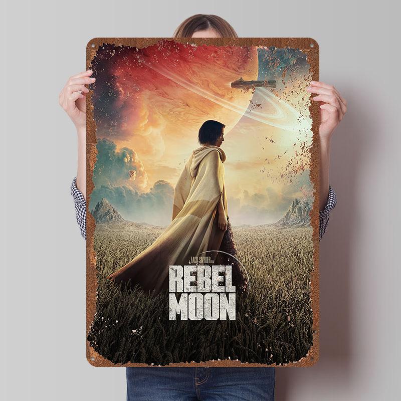 Rebel Moon Print Tinplate Posters Customizable Wall Art Retro Vintage Metal Tin Signs for Home and Decoration Gaming Desk Decor