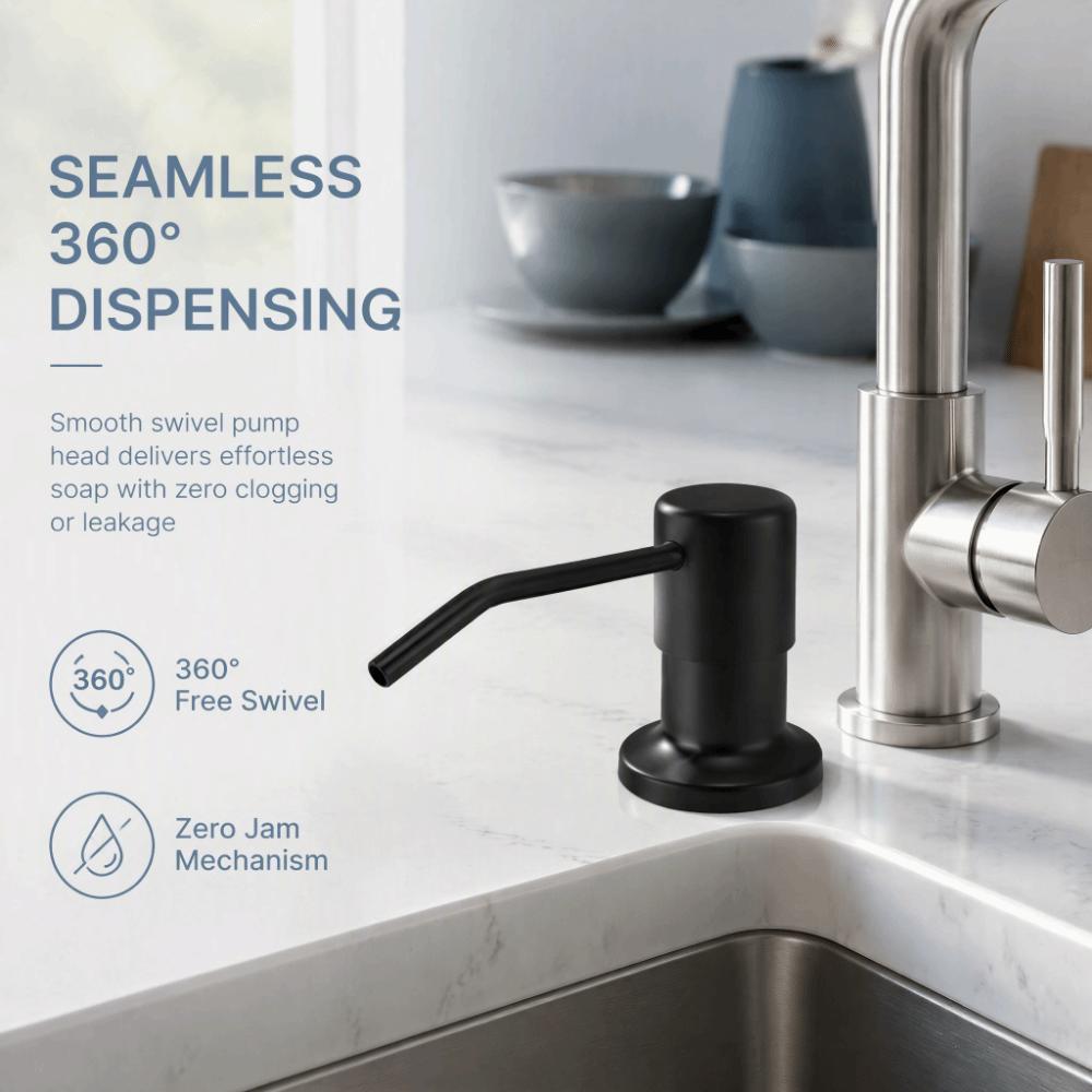 Matte Black Sink Soap Dispenser Stainless Steel Built In Soap Dispenser  Countertop Use