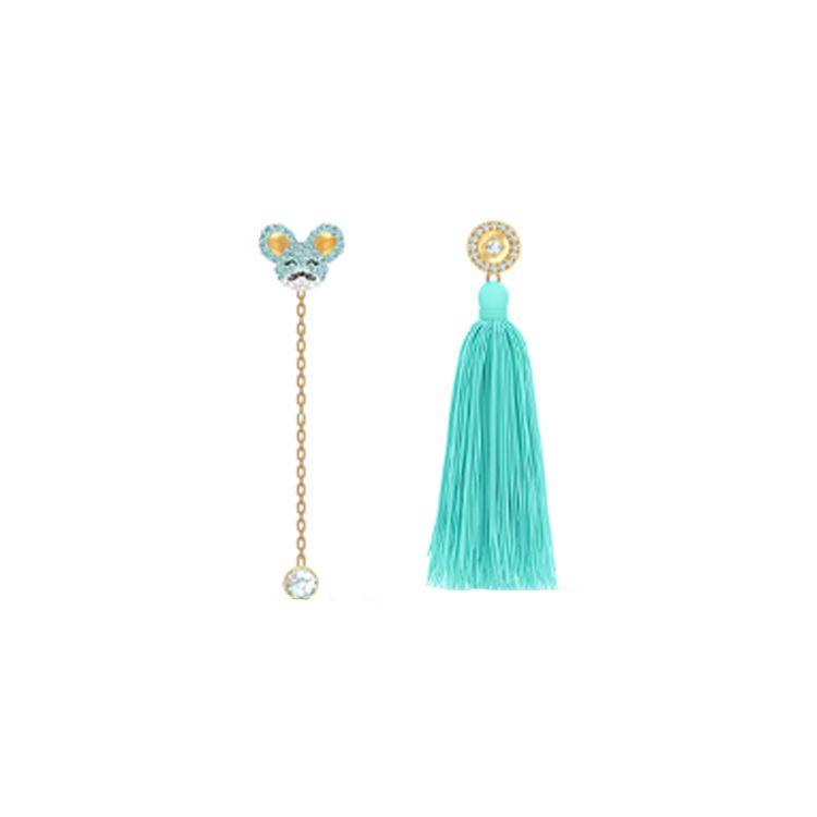 Swarovski Little Cute Mouse Asymmetrical Design Imitation Crystal Earrings Women earrings Gold 5511161 Box (Random Color)