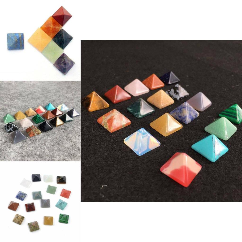 Crystal Healing Chakra Pyramid Stone Set Featuring Unique Natural Quartz Crystals For Spiritual Growth