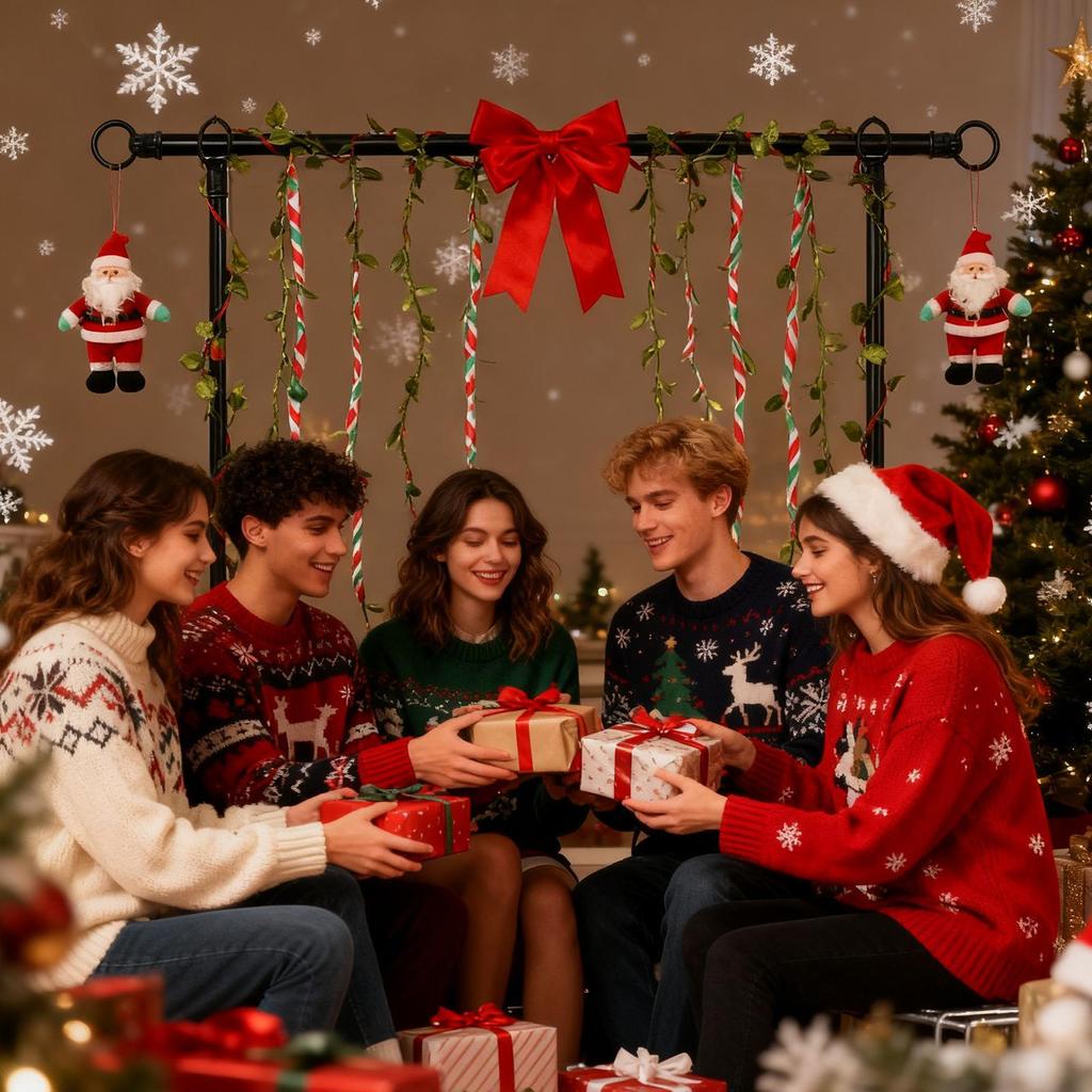 מעמד מסגרת מוט מעל השולחן למסיבה, קישוט חג המולד, מחזיק זר, באנר בלונים, קישוט לצילום חג, עם קליפסים