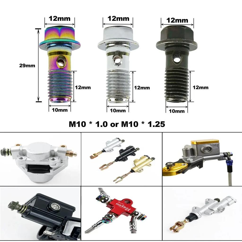 Motorcycle Steel Hydraulic Brake and Clutch Hoses, Equipped with Two M10 Brake Screws, Suitable for All Types of Motorcycles.