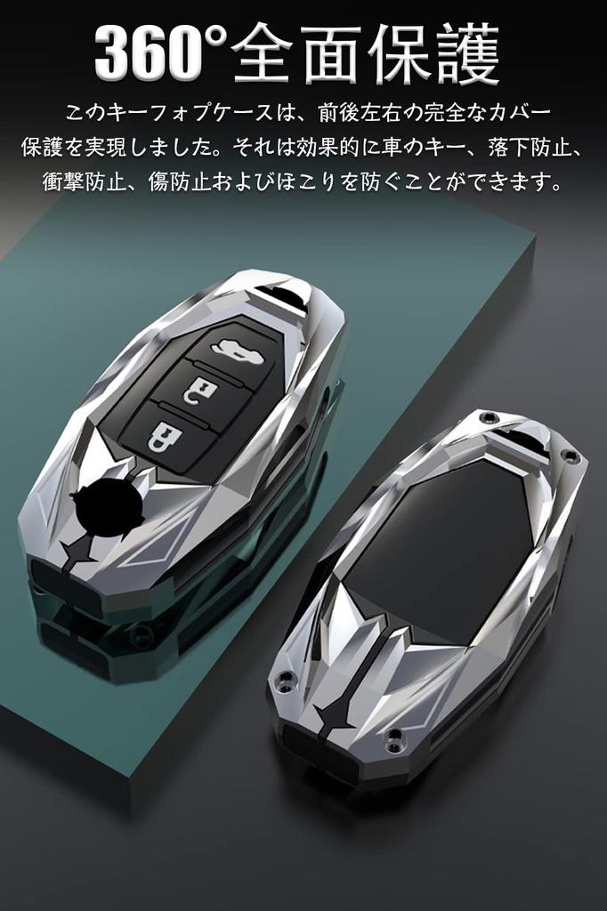 LETINGFAR Key Case for Nissan, Smart Key Case, Key Cover, JJ Key Holder, NISSAN Serena, X-Trail, Elgrand, etc, Black