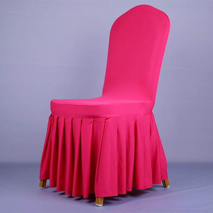 Pleated Elastic Chair Cover for Weddings, Restaurants, and Banquets