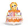 Kids Electric Animal Cake Toy with Music Light Rotatable Walking Cartoon Lion Chick Birthday Cake Educational Toy Toddlers Boys Girls Gift