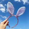 Sequin Easter Bunny Headband Glitter Rabbit Ear Hairband Fashion Bunny Ears Headband  Party