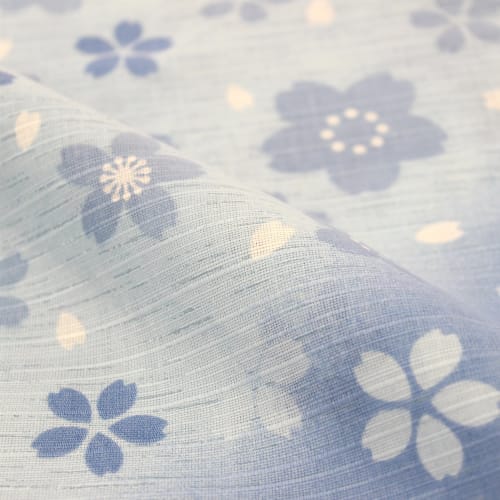 Merry Night Zabuton Cushion Cover "Sakura Usagi" (Cherry Blossom Rabbit) Blue, Meisen Size, Approx. 55 X 59 Cm, Zipper Closure, 100% Cotton, Same Patt