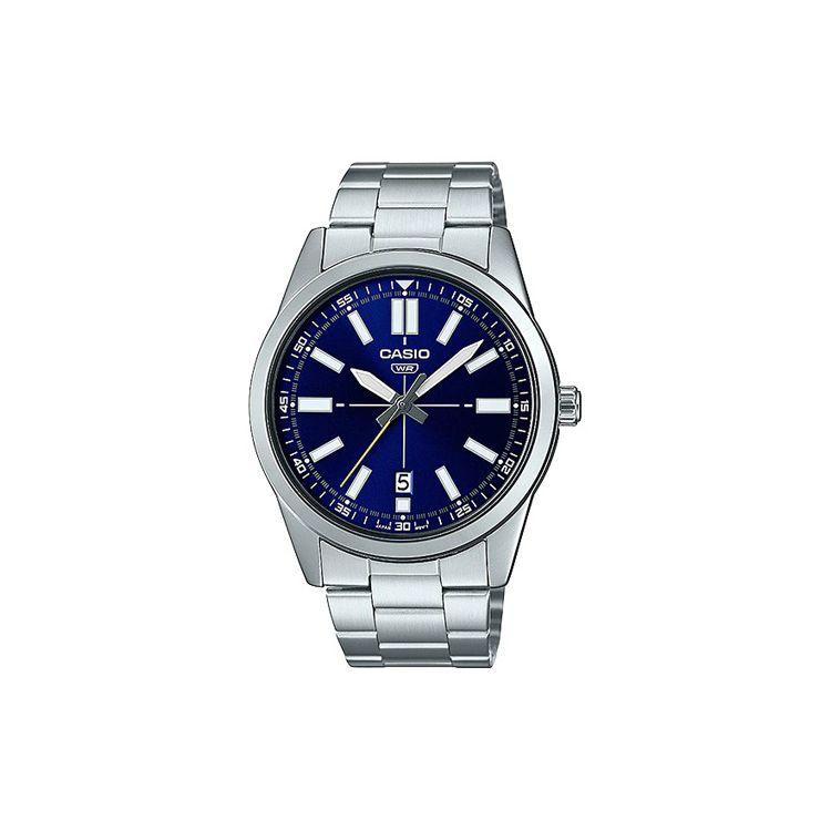 

Casio Standard Series Minimalist Fashion Classic Casual Date Display Quartz Movement Stainless Steel Strap Men watches Blue MTP-VD02D-2E Blue Dial