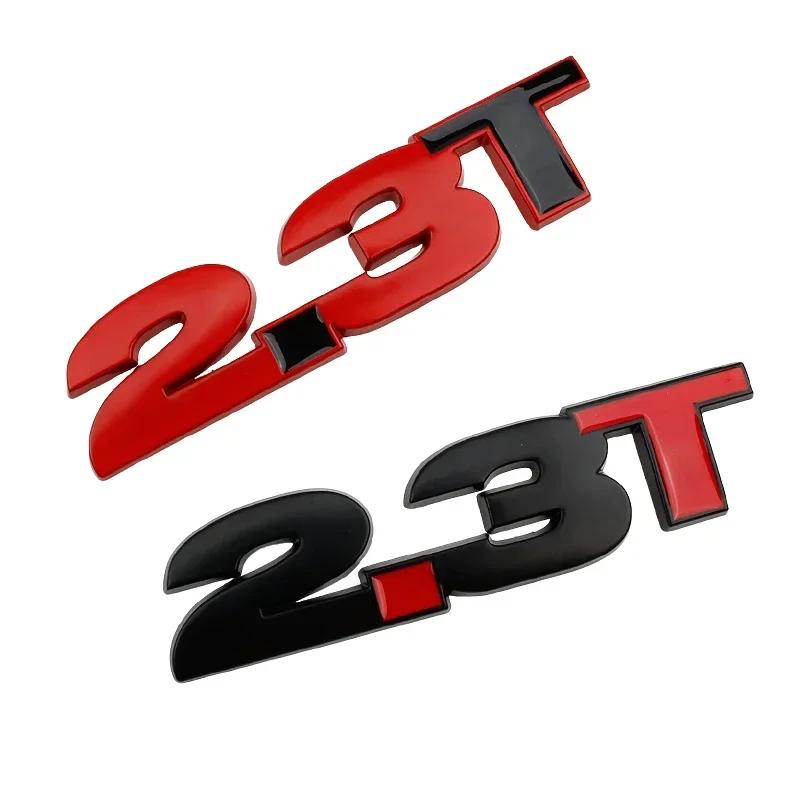 AAANT1 Metal 2.3T Badge Rear Trunk Sticker Car Body Refitting Emblem for Ford Mustang Fiesta Focus Mondeo Kuga Ranger F150 GT Decor