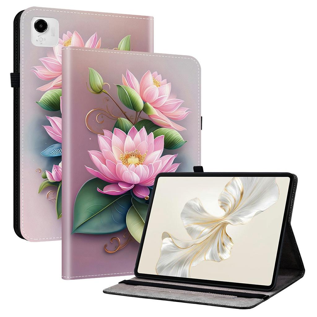 Für Honor Pad X9a Lederhülle mit Musterdruck Ständer Tablet-Hülle mit Kartenfächern