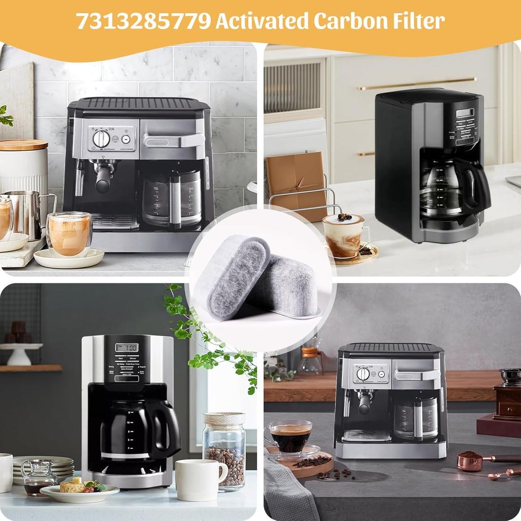 7313285779 Coffee Filter Replacement for Delonghi Espresso Machine Carbon Filter Replacement Activated Charcoal Coffee Filter (4 Pack)