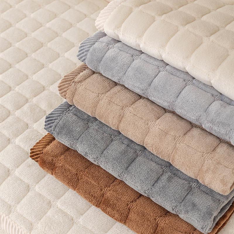Thickened Non-slip Flannel Sofa Mat & Plush Seat Cushion for Autumn and Winter