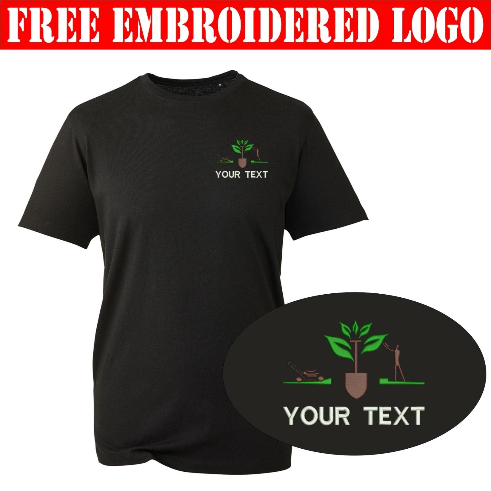 Personalised Embroidered Your Text Gardener Service T-Shirt, Workwear Adults Top S