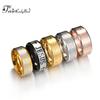 FairLadyHood TOP Qualität Katholisch 8mm Titanstahl Silber Farbe Roségold Farbe Jesus Kreuz Buchstabe Bibel Ehering Ring Herren