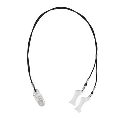 Sound Aids Transparent Clip Holder Prevent Lost Sound Amplifer Black Lanyard for Seniors Children M Binaural