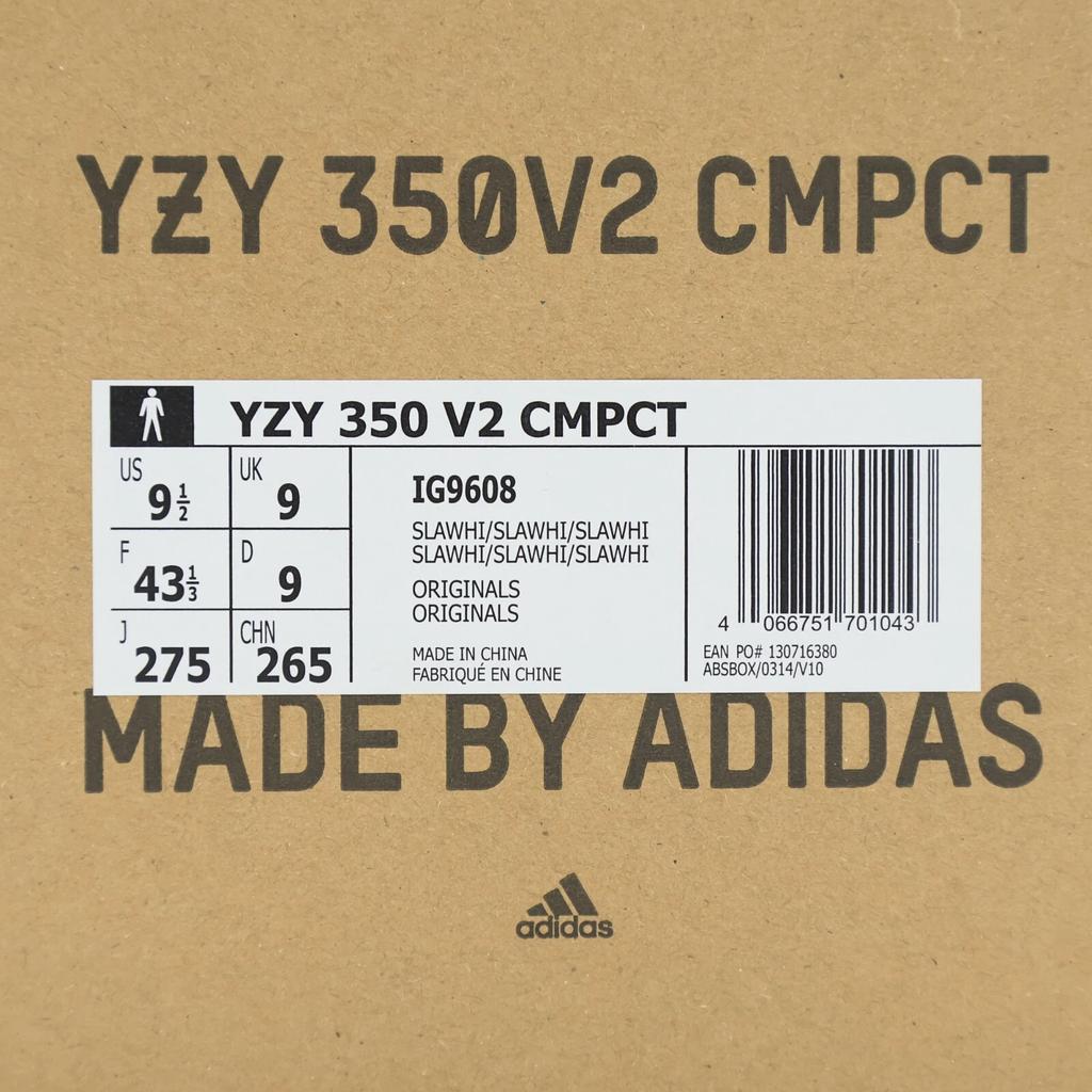 IG9608 Adidas Yeezy Boost 350 V2 CMPCT Slate White Panda (Men's)