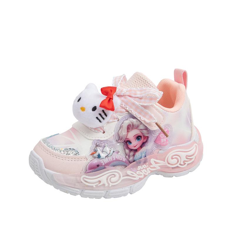 New Style Sports Shoes, Cartoon Shoes, Glowing Shoes, Girls' Sports Shoes, Rotating Buttons
