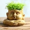 Resin Flower Vase, Creative Human Head Shape Planter Pot Ornaments Home Decor Nordic