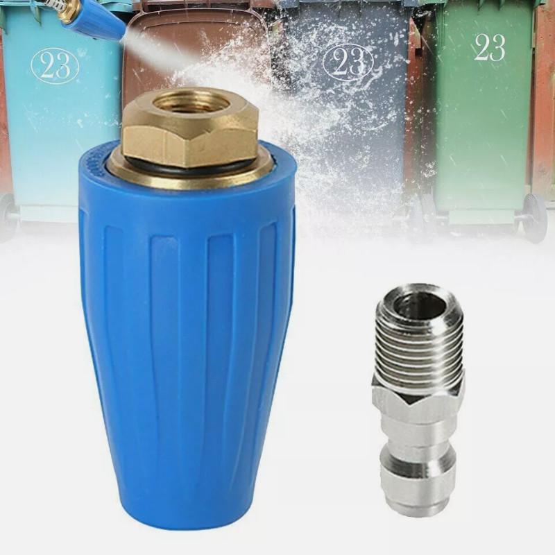 High 4000psi Pres Washer Turbo Nozzle 360 Rotating Spray Tip Professional Clean