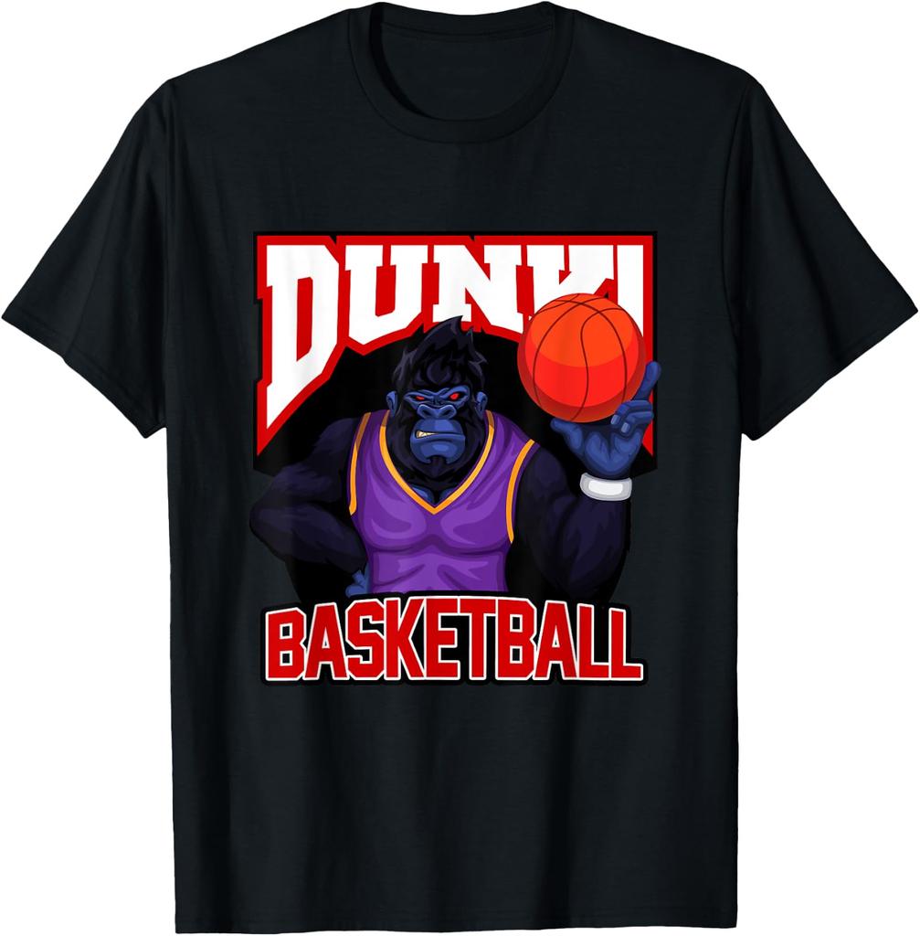 Gorilla Dunking Basketball T-shirt