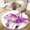 Pink Hair Girl,Fantasy Weapon Chair Mat Round Rug Office Carpet, Machine Washable, Non Slip, Suitable for Living Rooms, Bedrooms