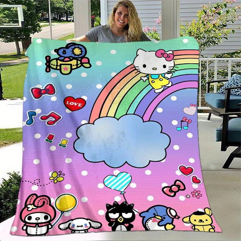 1pc. Hello Kitty Rainbow Dreams Blanket - Perfect for Home, Office, Outdoor Use, Gift Idea, Suitable for Al