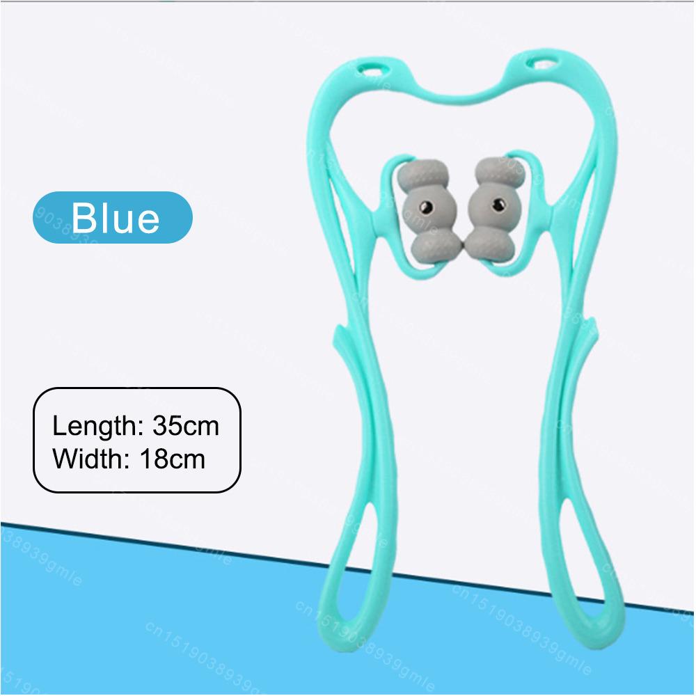 

6-Wheel Cervical Spine Massage Roller Pressure Point Therapy Multi-Function Massager Relief Back Waist Shoulder Neck Soreness синий