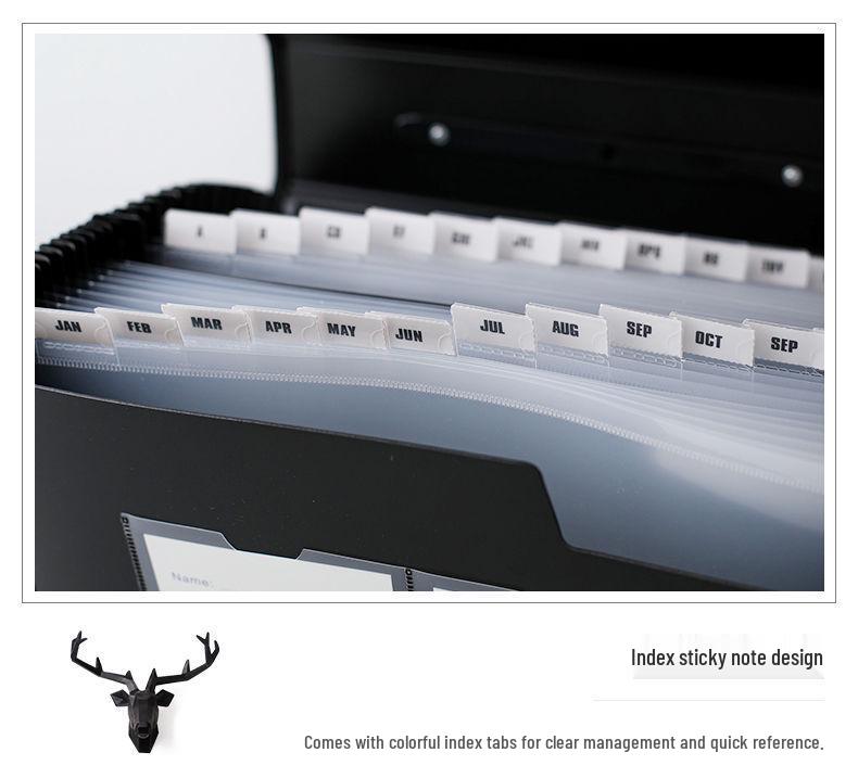 26-lagige Handheld-Akkordeon-Tasche für Highschool-Schüler - Großes Fassungsvermögen, mehrschichtige, klassifizierte Aktenmappe