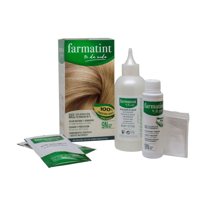 Permanent Hair Color - Farmatint - 9n Rubio Honey - Ammonia Free - Cream - All Hair Types