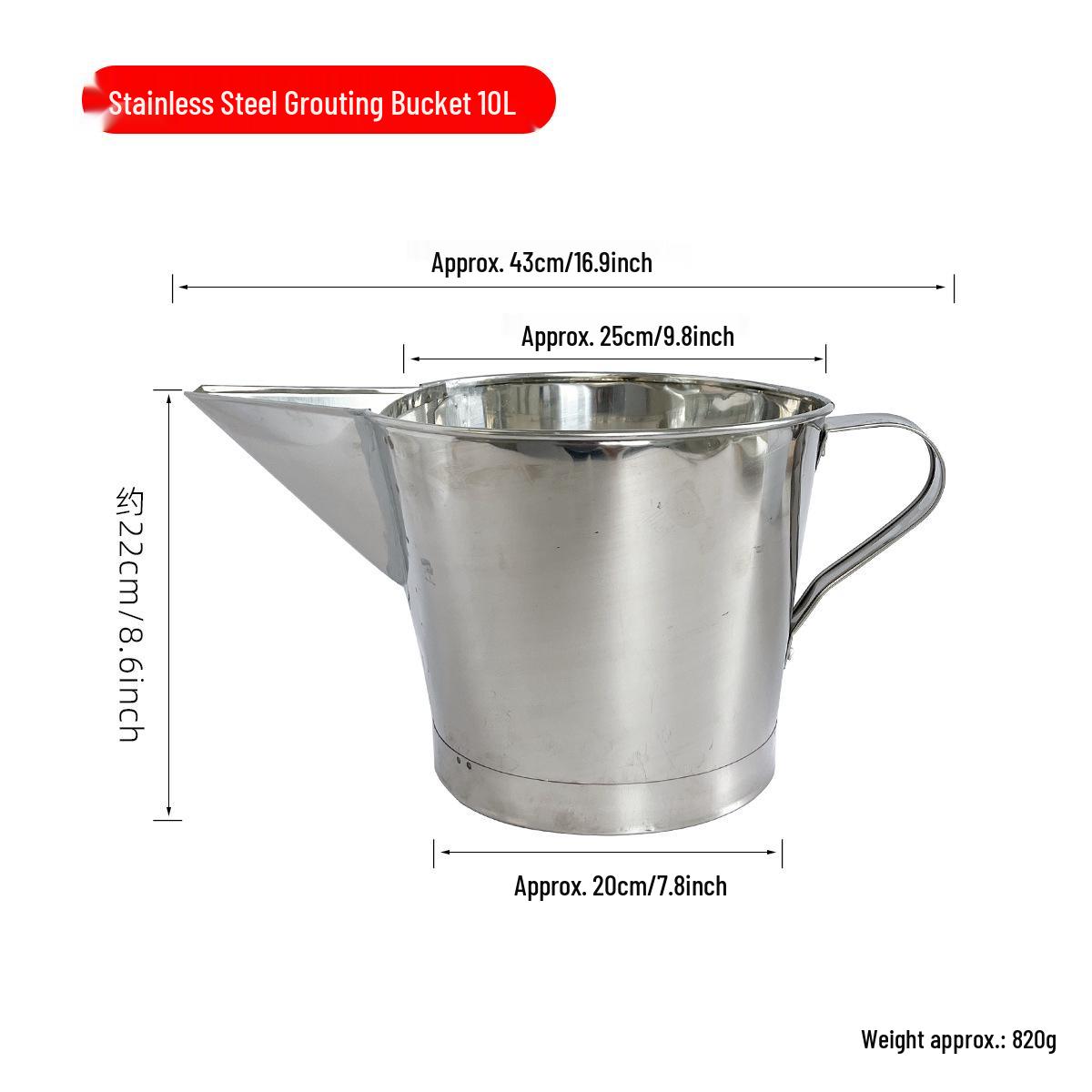 Hai ao Hua Stainless Steel and Ceramic Grouting Bucket with Sieve and Grouting Ladle.