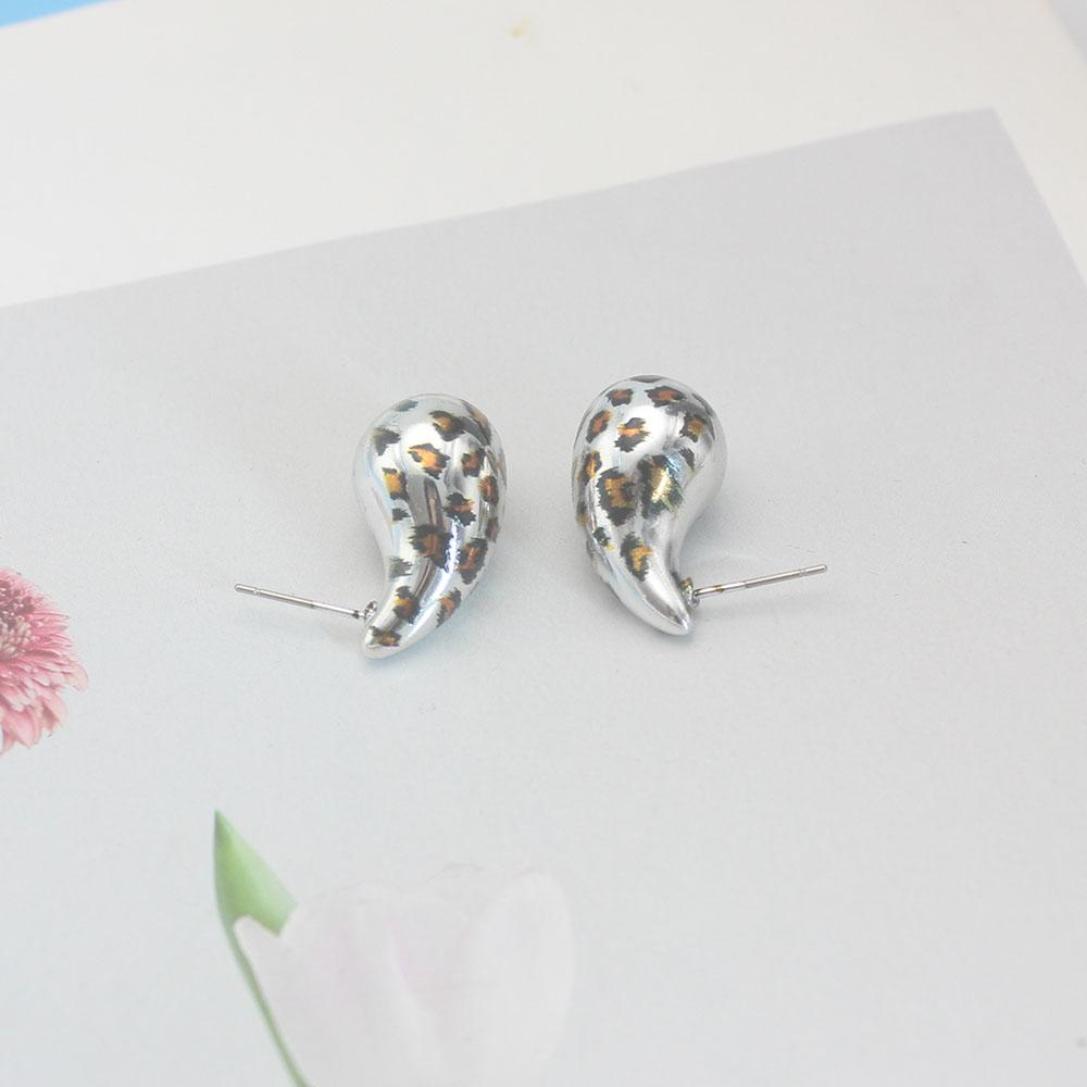 New Small Water Droplets CCB Gold Color Smooth Stud Earrings for Women Punk Geometry Zircon Accessories Girlfriend Gift