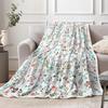 Vintage Flower Blanket Birthday Christmas for Women Girl Gift Spring Floral Blanket Soft Cozy Plush Flannel Fleece Throw Blanket
