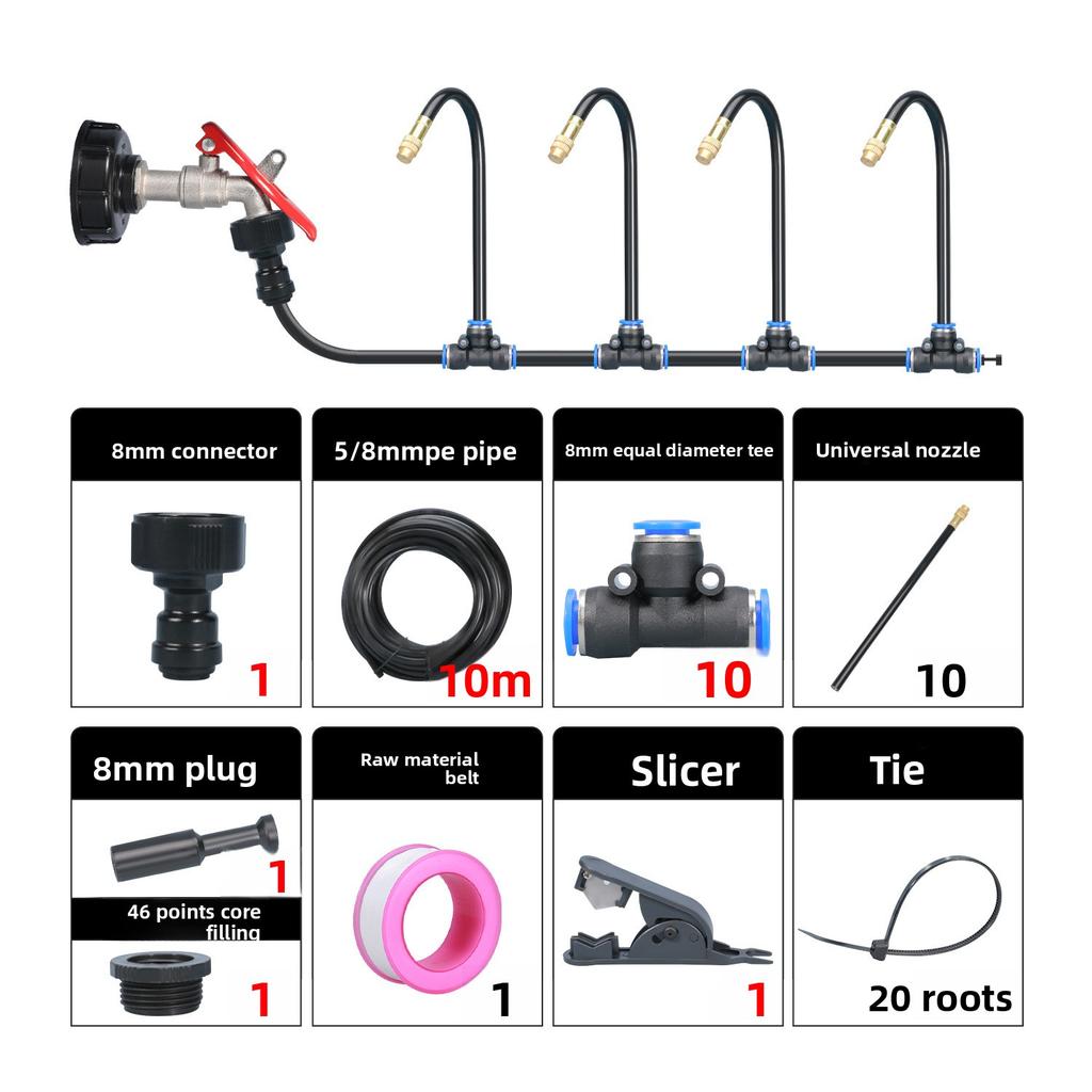 5-20M Universal Automatic Irrigation Sprinkler Kit Rotating Copper Nozzle Garden Balcony Atomization Sprinkler Watering Kits