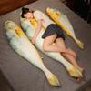 Riesige 180cm Simulation Gelber Fisch Plüschtiere Gefülltes Weiches Tier Karpfen Kissen Kreatives Schlafkissen für Kinder Mädchen Elegantes Geschenk