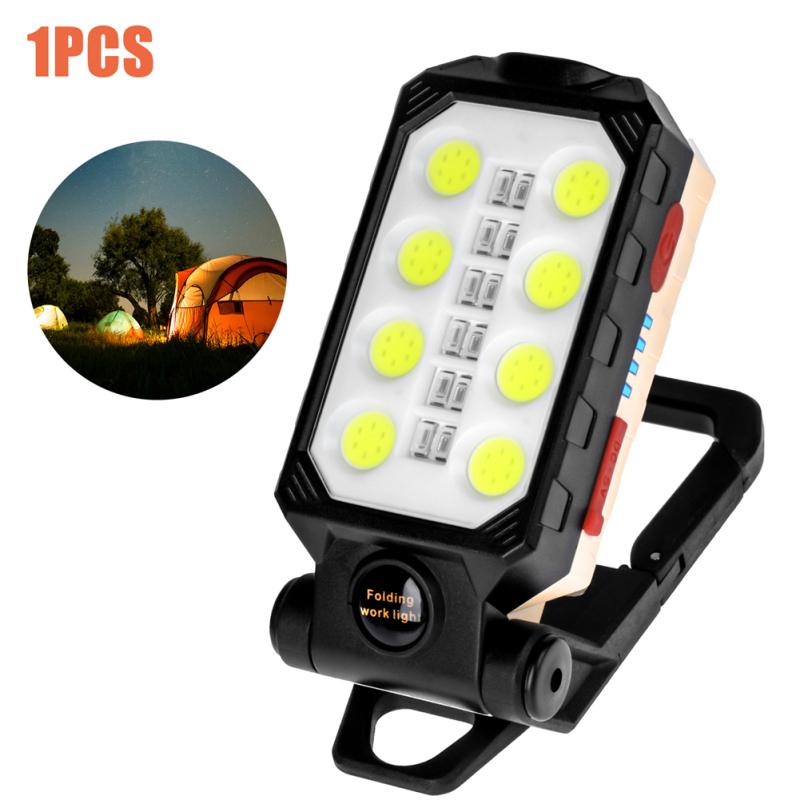 Cob Led Work Light 4 Brightness Adjustable High Brightness Usb Rechargeable Magnetic Camping Lamp
