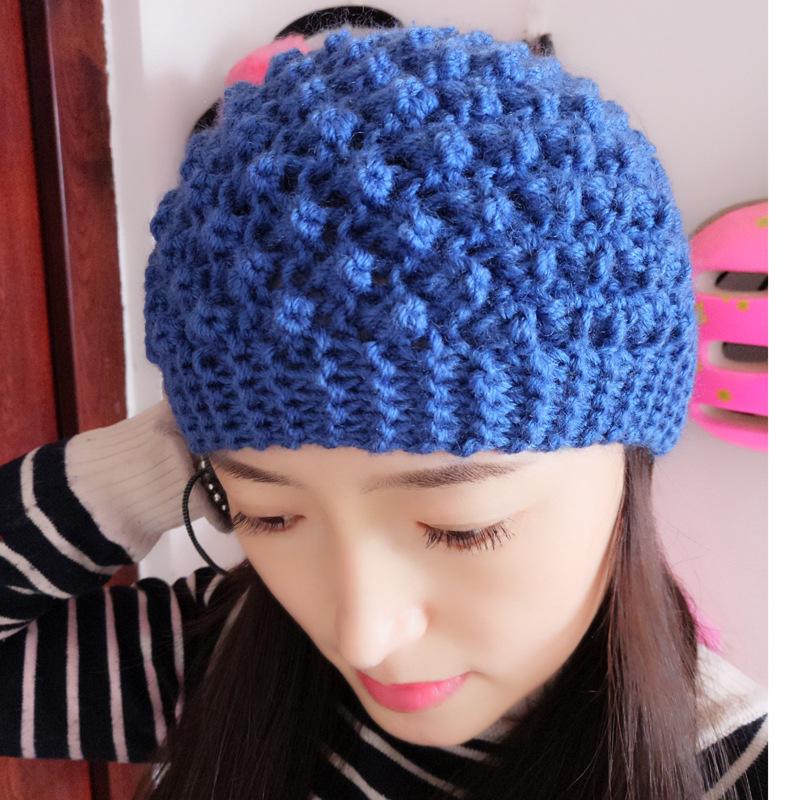 Women's Autumn/Winter Korean Knitted Wide-Brim Headband: Warm Wool Headgear with Flower for Hair & Head Protection