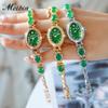 "Elegant Women's Bracelet Watch Green Crystal Waterproof Quartz Simple Rose Gold"
