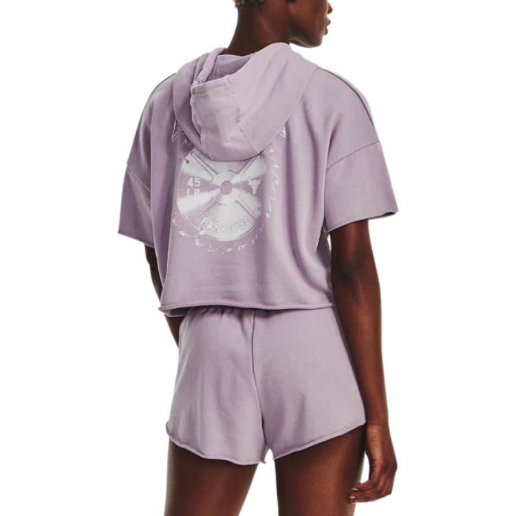 Under Armour Sweatshirts Women's Light Purple Hooded Moderate Regular Unisex 1376296-554