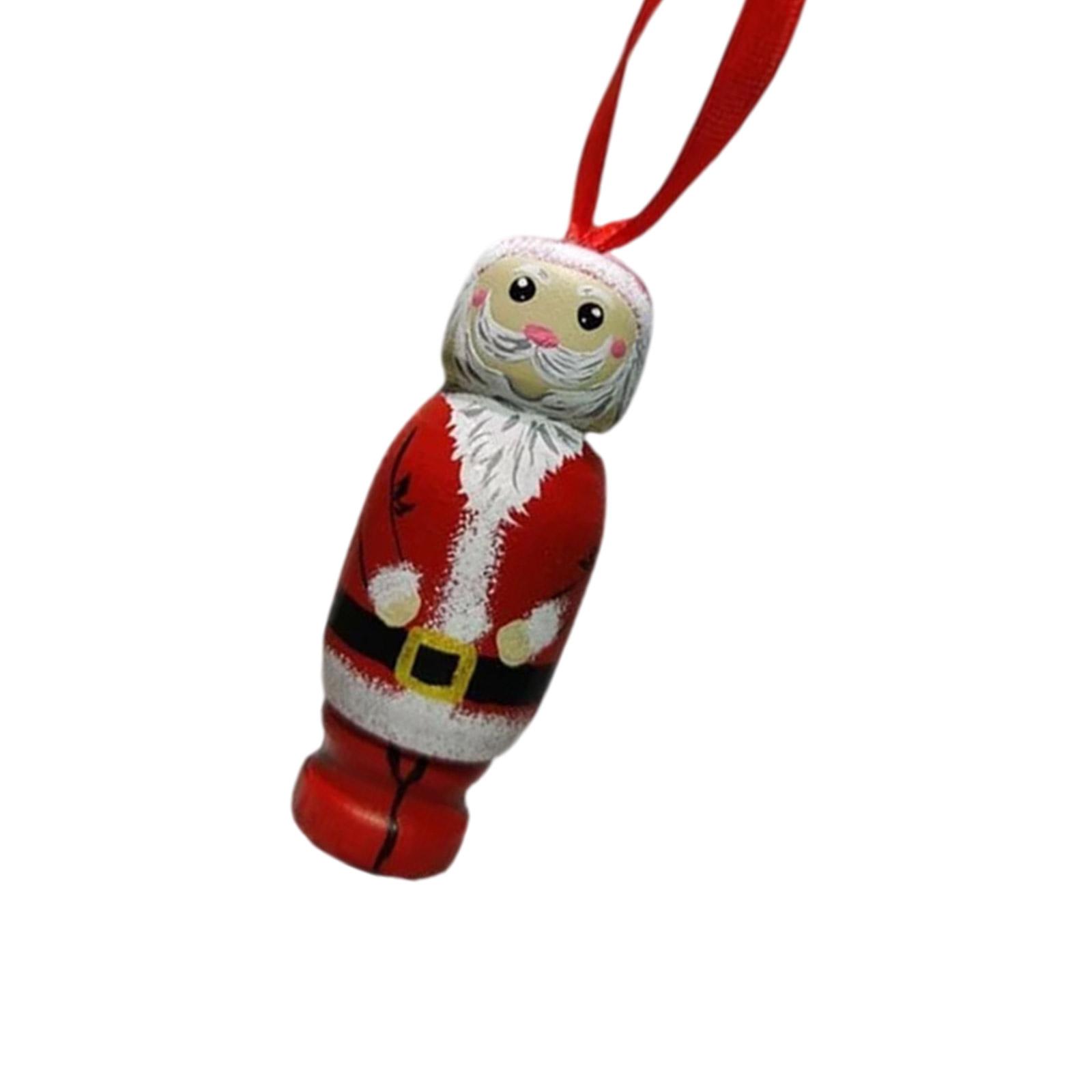 

Ручная работа, украшение в форме Санты для рождественской елки, расписанное вручную, деревянная подвеска, праздничное украшение для дома 1