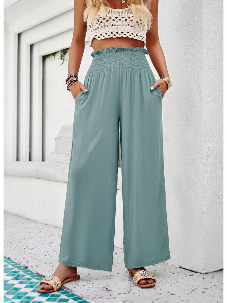 Diyun 2024 Women's Solid Color Loose Wide-Leg Trousers - Spring/Summer Collection