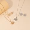 New Simple Full Diamond Snowflake Necklace Set Of Jewellery Temperament Earring Valentine's Day Creative Gift Accessories