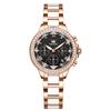 Women's Quartz Watch Japanese Movement Multifunction 60-Minute Chronograph 12-Hour Chronograph Date Luminous 30m Water Resistant Stainless