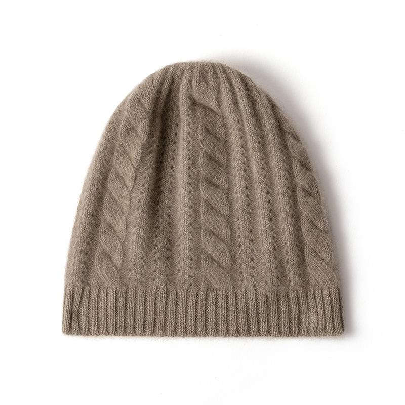 100% Pure Cashmere Women s Cable Knit Hat - Fashionable & Warm for Autumn/Winter One Size