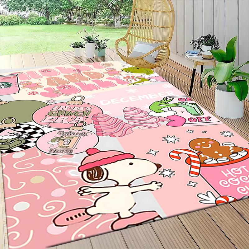 Peanuts Christmas Collection Carpet Rug Soft Washable Antislip Home Living Room Sofa Mats Personalized Christmas Rug