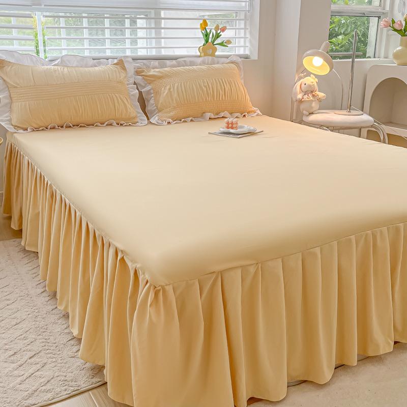 Modern Style Elastic Perfect Bedspread with Lace, Non-Slip, Dust-Proof, Breathable And Beautiful Bed Skirt